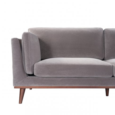 Mickey 3 seat Sofa Stone Grey Velvet