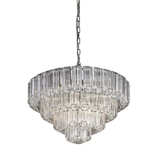 Nassau Large Chandelier Nickel and Glass