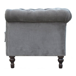 Grey Velvet Chesterfield Sofa