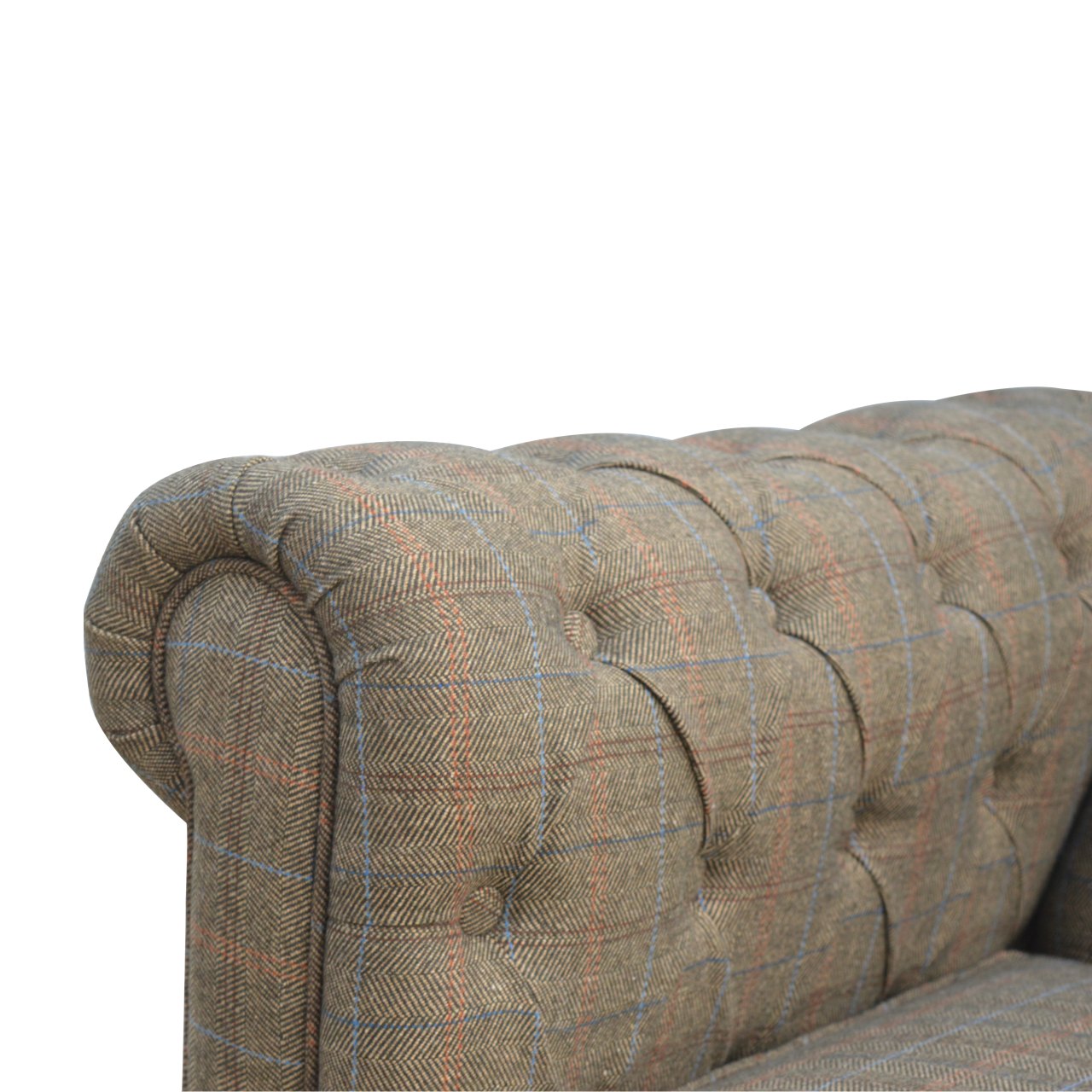 Multi Tweed 3 Seater Chesterfield Sofa