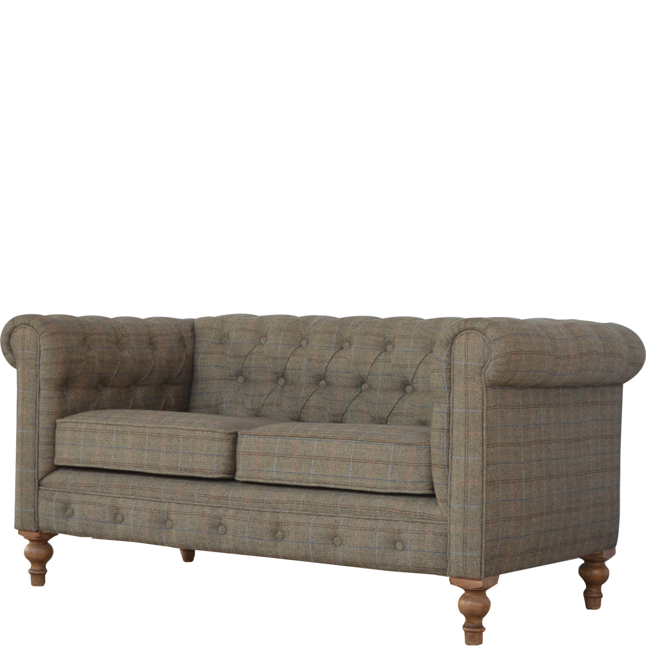 Multi Tweed 2 Seater Chesterfield Sofa