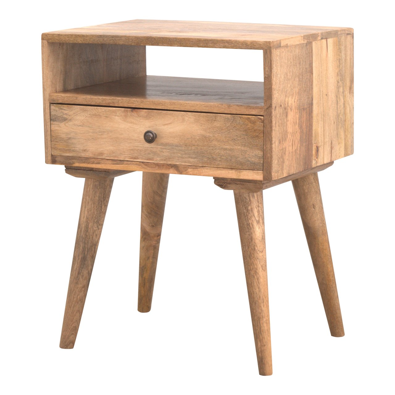 Modern Solid Wood Bedside with Open Slot