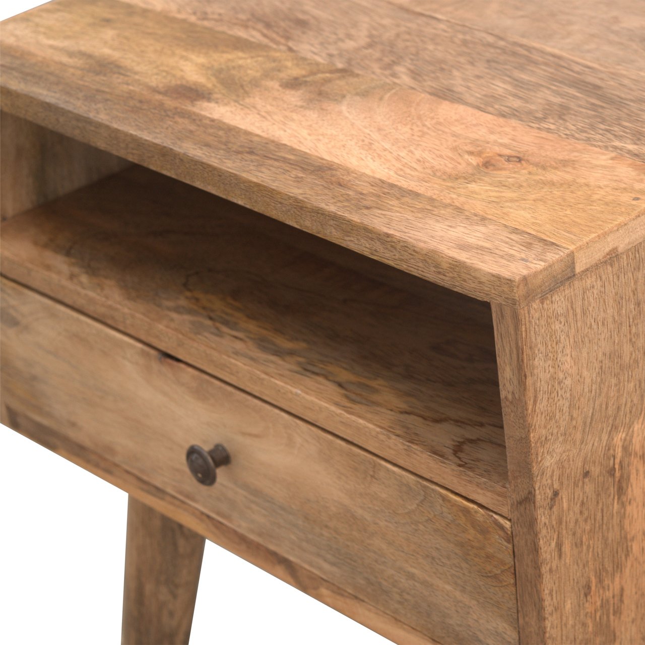 Modern Solid Wood Bedside with Open Slot