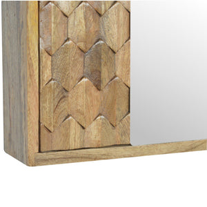 Pineapple Carved Sliding Wall Mirror Cabinet