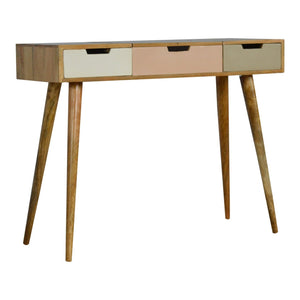 Blush Pink Dressing Table with Foldable Mirror