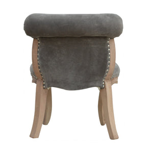 Grey Velvet Studded Chair
