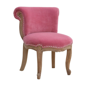 Pink Velvet Studded Chair