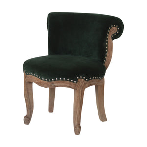 Emerald Green Velvet Studded Chair